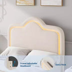 Struttura letto principessa, doppia/matrimoniale/queen size, con testiera regolabile e rivestimento in velluto - Letto a piattaforma per bambini