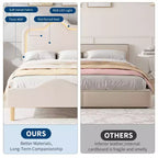 Struttura letto principessa, doppia/matrimoniale/queen size, con testiera regolabile e rivestimento in velluto - Letto a piattaforma per bambini