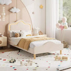 Struttura letto principessa, doppia/matrimoniale/queen size, con testiera regolabile e rivestimento in velluto - Letto a piattaforma per bambini