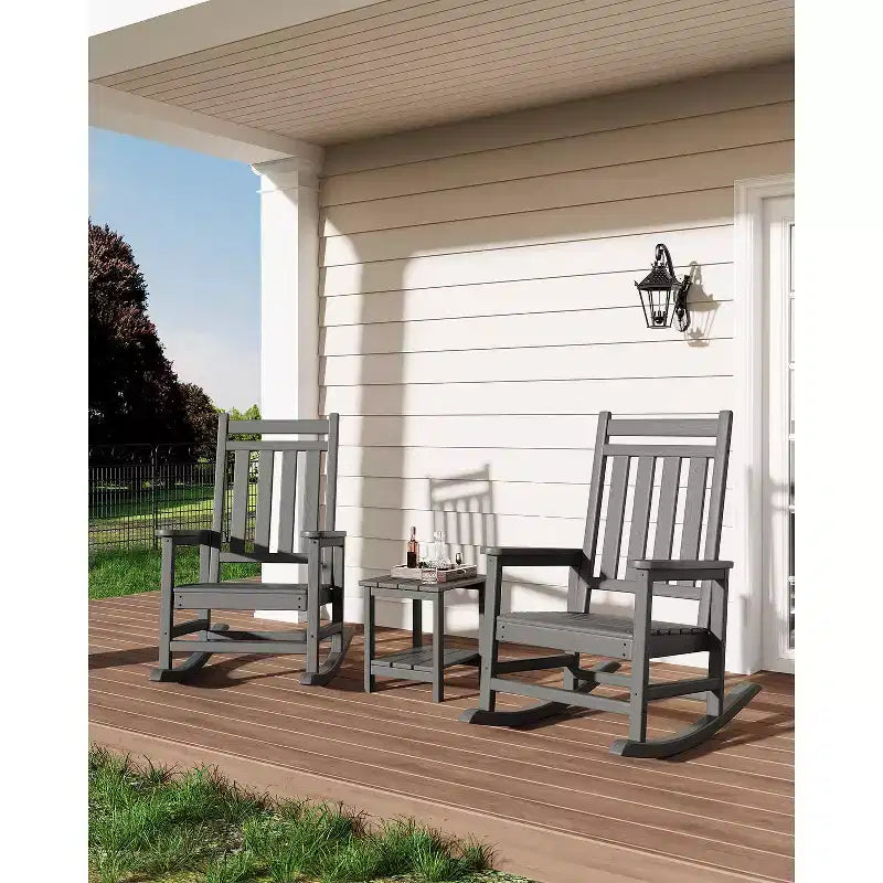 Tavolino da Esterno a 2 Ripiani, 45 cm, in HDPE, Resistente alle Intemperie, per Patio, Giardino, Piscina, Terrazza, Interni, Cortile, Bianco