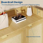 Mobile scarpiera in rattan, scarpiera organizer in legno con 3 ante e ripiani regolabili per ingresso, soggiorno, corridoio