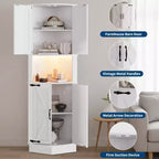 Mobile angolare alto da 65" per fattoria, 5 ripiani e porte USB e prese di corrente, organizer salvaspazio per soggiorno, bar, cucina, bagno