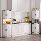 Mobile angolare alto da 65" per fattoria, 5 ripiani e porte USB e prese di corrente, organizer salvaspazio per soggiorno, bar, cucina, bagno