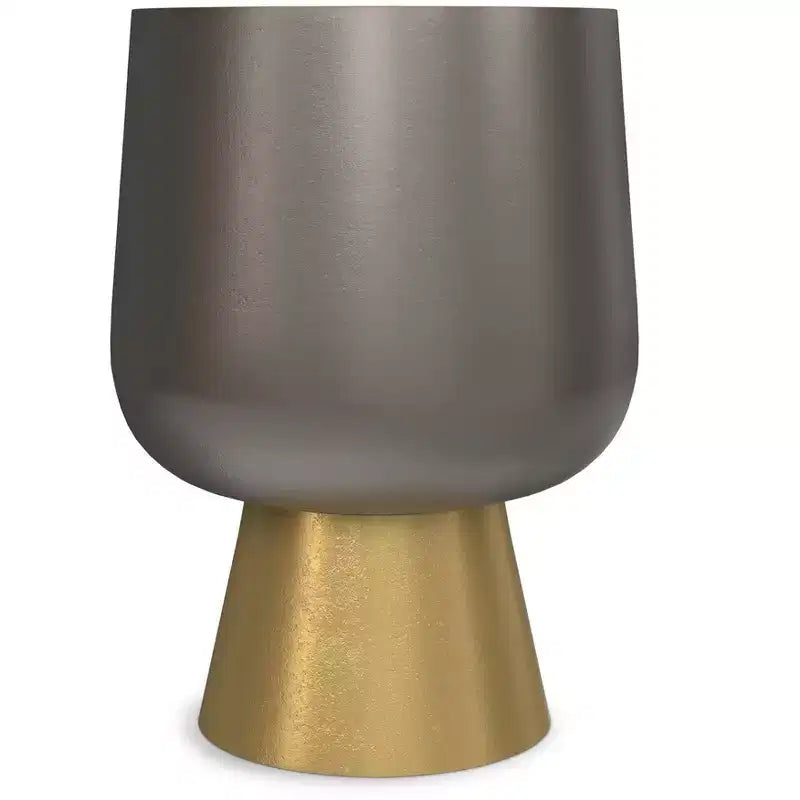 Tavolino Neal Contemporary da 14 pollici in fusione di alluminio, bronzo antico/ottone antico, completamente assemblato