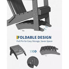 Poggiapiedi pieghevole per esterni in HDPE, poggiapiedi per sedia Adirondack, resistente alle intemperie per terrazza, cortile, patio esterno