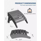 Poggiapiedi pieghevole per esterni in HDPE, poggiapiedi per sedia Adirondack, resistente alle intemperie per terrazza, cortile, patio esterno