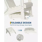 Poggiapiedi pieghevole per esterni in HDPE, poggiapiedi per sedia Adirondack, resistente alle intemperie per terrazza, cortile, patio esterno