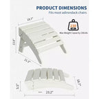 Poggiapiedi pieghevole per esterni in HDPE, poggiapiedi per sedia Adirondack, resistente alle intemperie per terrazza, cortile, patio esterno
