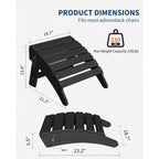 Poggiapiedi pieghevole per esterni in HDPE, poggiapiedi per sedia Adirondack, resistente alle intemperie per terrazza, cortile, patio esterno