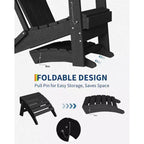 Poggiapiedi pieghevole per esterni in HDPE, poggiapiedi per sedia Adirondack, resistente alle intemperie per terrazza, cortile, patio esterno