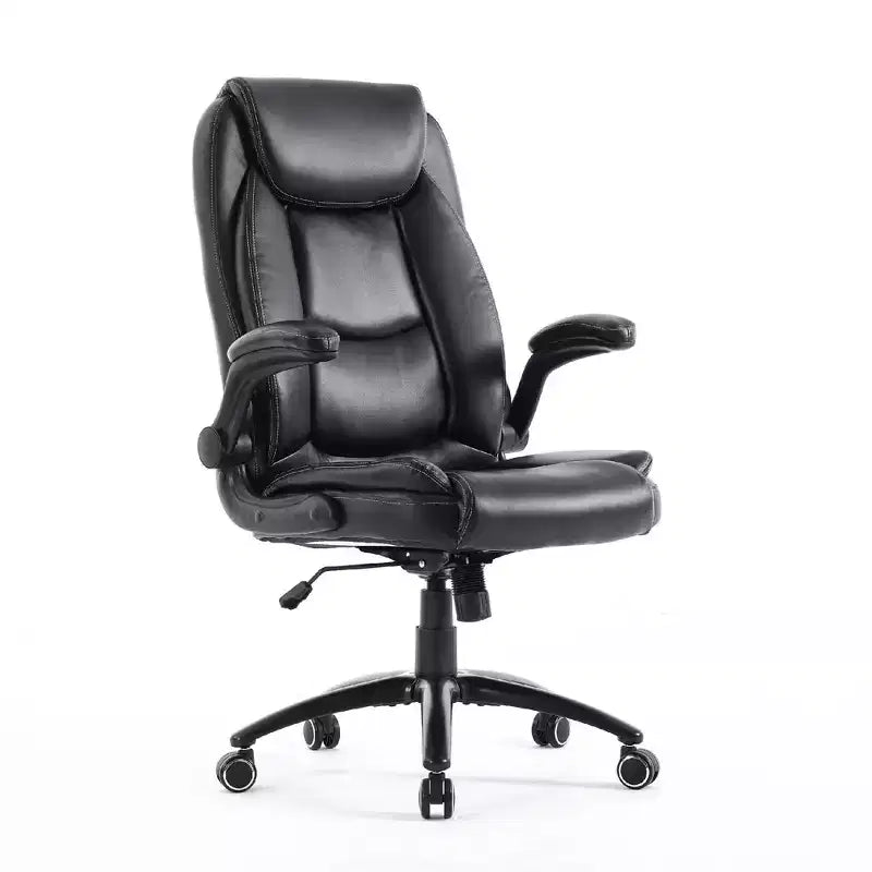 Ora Maison Big & Tall Office Chair  Leather Desk Chair with Adjustable Recline & Height and Flip-Up Armrests