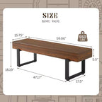 Sullivan Farmhouse 59 Wood Bench, Panchina portatile in legno in stile moderno e versatile