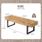 Sullivan Farmhouse 59 Wood Bench, Panchina portatile in legno in stile moderno e versatile