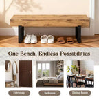 Sullivan Farmhouse 59 Wood Bench, Panchina portatile in legno in stile moderno e versatile