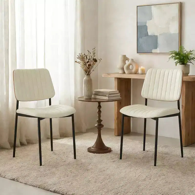 Sedie da Pranzo Mid-Century - Sedie da Cucina Moderne in Legno Curvato e Similpelle Imbottite con Gambe in Metallo