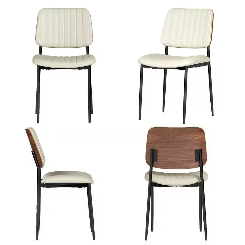 Sedie da Pranzo Mid-Century - Sedie da Cucina Moderne in Legno Curvato e Similpelle Imbottite con Gambe in Metallo