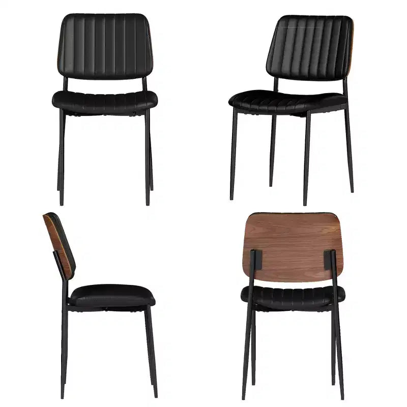 Sedie da Pranzo Mid-Century - Sedie da Cucina Moderne in Legno Curvato e Similpelle Imbottite con Gambe in Metallo
