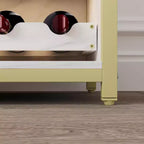 Mobile bar per vini, armadietto da caffè e vino in stile rustico con presa di corrente e luce LED, credenza per liquori dorata con portabottiglie e porta bicchieri rimovibili