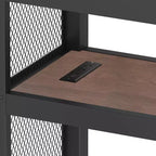 Letto a soppalco Twin XL con scrivania e scale contenitore, struttura in metallo con luci LED, porte USB, rete in ferro multifunzionale, non richiede box a molle, colore nero