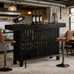Mobile Bar, Bancone Moderno a 2 Ripiani con Poggiapiedi