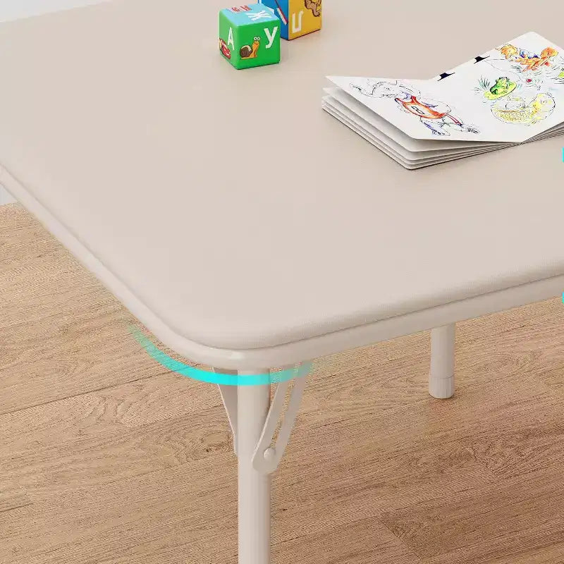 Tavolo e sedie pieghevoli per bambini - Sedute con morbidi cuscini in PU, Nessun montaggio richiesto, Compatto e portatile, Uso interno ed esterno per lettura e gioco