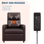 Poltrona reclinabile elettrica in similpelle con funzione calore e massaggio - Divano singolo ergonomico regolabile elettricamente, poltrona per home theater per soggiorno