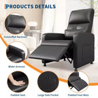 Poltrona reclinabile elettrica in similpelle con funzione calore e massaggio - Divano singolo ergonomico regolabile elettricamente, poltrona per home theater per soggiorno