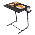 TV Tray Table, Portable Desk Folding Dinner Tray, Couch Table Trays for Eating Snack Food, Portable Laptop Desk, Adjustable 6 Heights 3 Tilt Angle