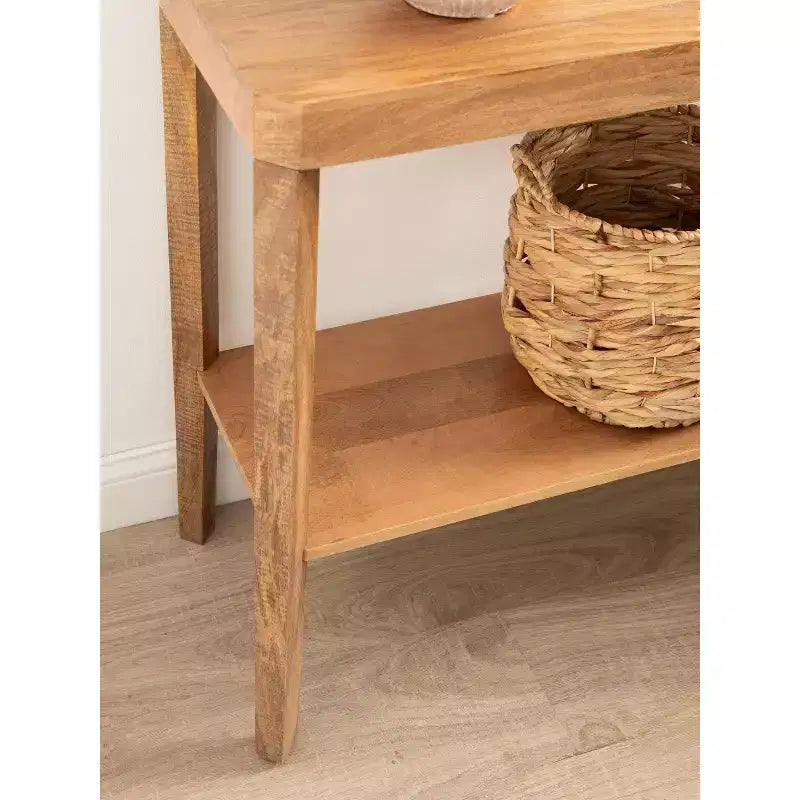 Consolle Talcott in legno, 36x14x33, Naturale