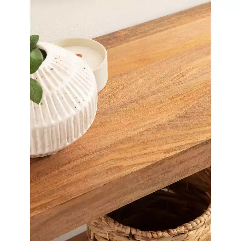 Consolle Talcott in legno, 36x14x33, Naturale