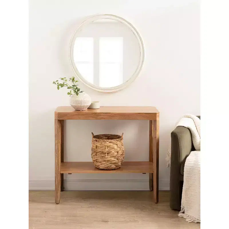 Consolle Talcott in legno, 36x14x33, Naturale