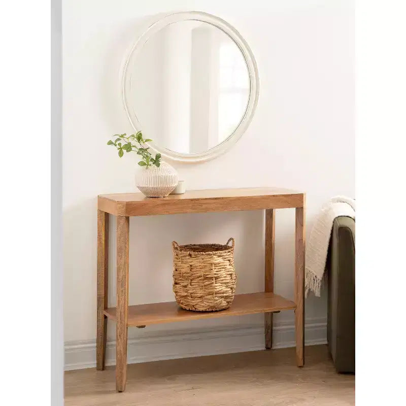 Consolle Talcott in legno, 36x14x33, Naturale