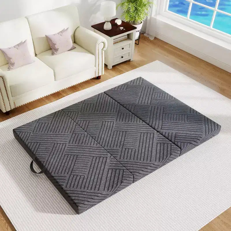 Materasso pieghevole in memory foam con certificazione CertiPUR-US, multiuso e lavabile in lavatrice