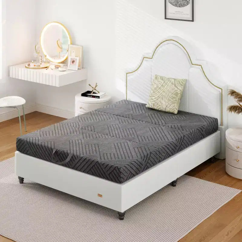 Materasso pieghevole in memory foam con certificazione CertiPUR-US, multiuso e lavabile in lavatrice