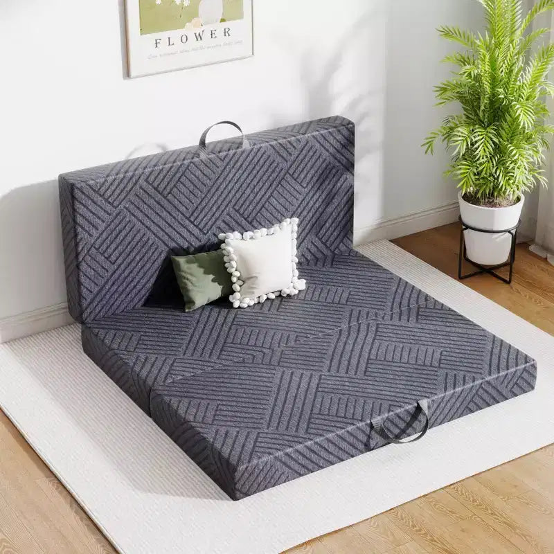 Materasso pieghevole in memory foam con certificazione CertiPUR-US, multiuso e lavabile in lavatrice