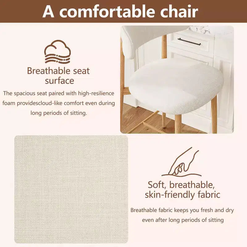 Sgabelli da bancone Tiphaine Mid-Century Modern imbottiti in metallo