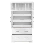 Dispensa da cucina a colonna con 2 cassetti, 2 vassoi estraibili, spazio per teglie da forno, stile rustico - Panipeachy