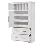 Dispensa da cucina a colonna con 2 cassetti, 2 vassoi estraibili, spazio per teglie da forno, stile rustico - Panipeachy