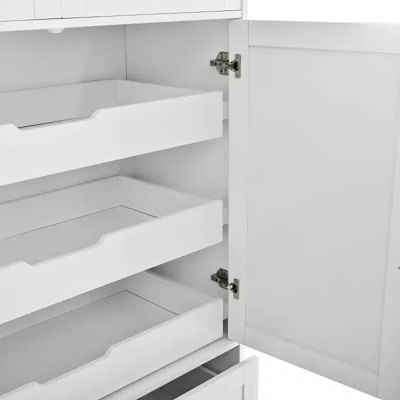Dispensa da cucina a colonna con 2 cassetti, 2 vassoi estraibili, spazio per teglie da forno, stile rustico - Panipeachy