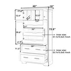 Dispensa da cucina a colonna con 2 cassetti, 2 vassoi estraibili, spazio per teglie da forno, stile rustico - Panipeachy