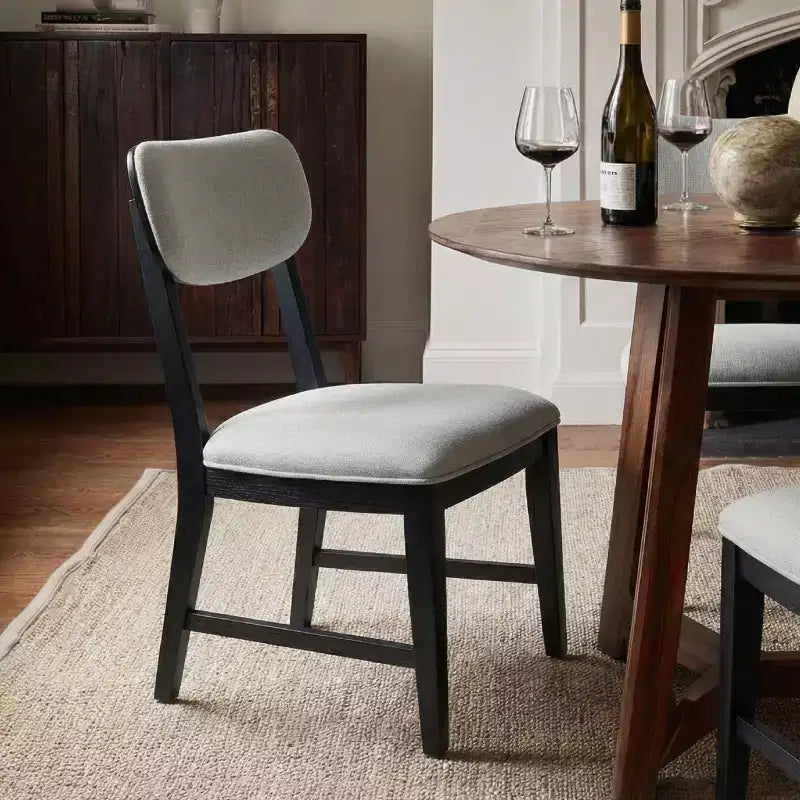Sedie da pranzo in legno massello con schienale ergonomico e cuscino spesso 3,3", per sala da pranzo e soggiorno