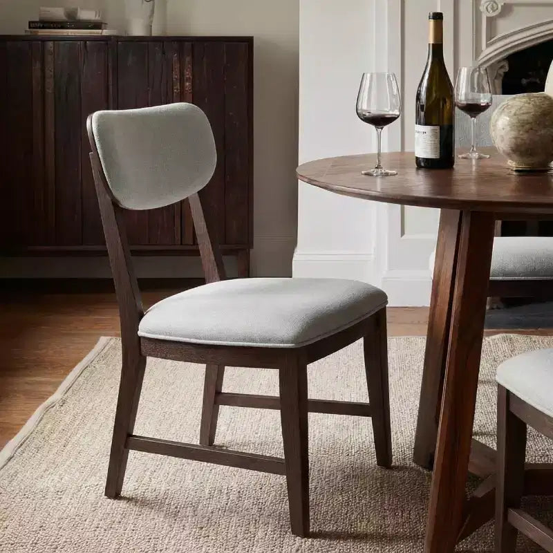 Sedie da pranzo in legno massello con schienale ergonomico e cuscino spesso 3,3", per sala da pranzo e soggiorno