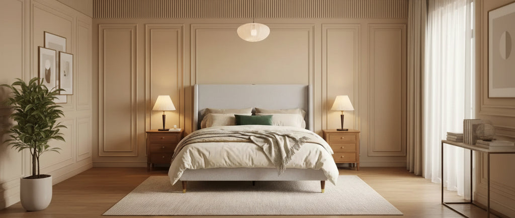 Letto contenitore imbottito moderno