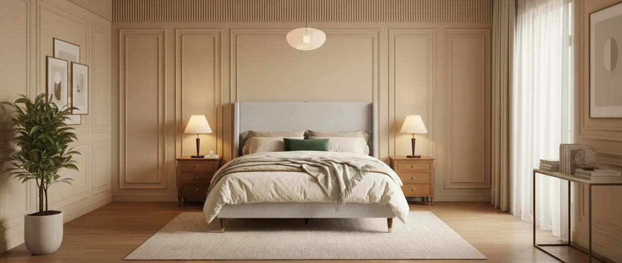 Letto contenitore imbottito moderno