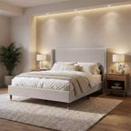 Letto contenitore imbottito moderno