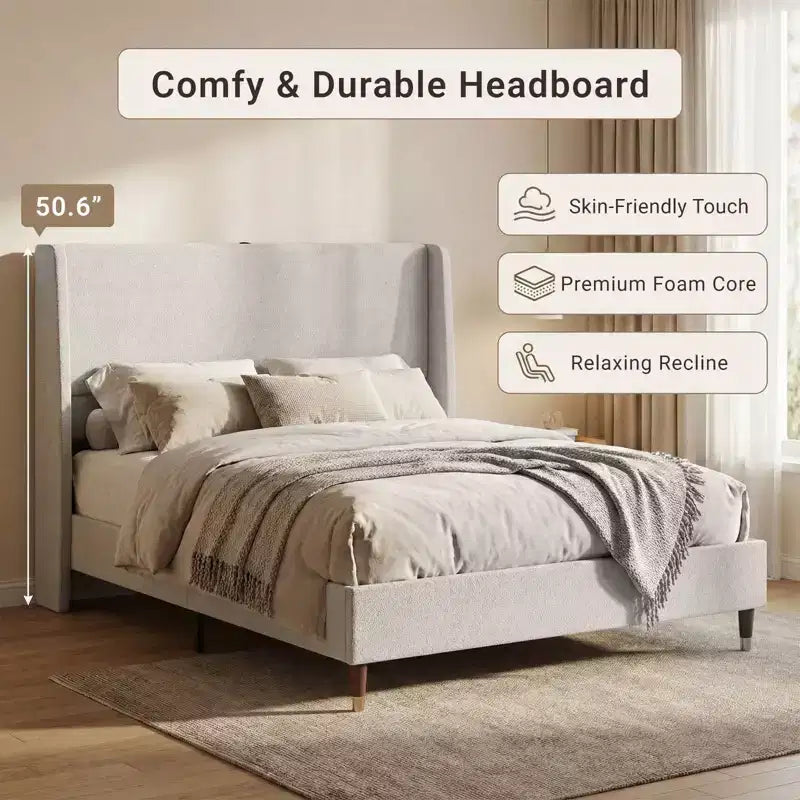 Letto contenitore imbottito moderno
