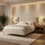Letto contenitore imbottito moderno