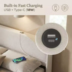 Letto contenitore imbottito moderno