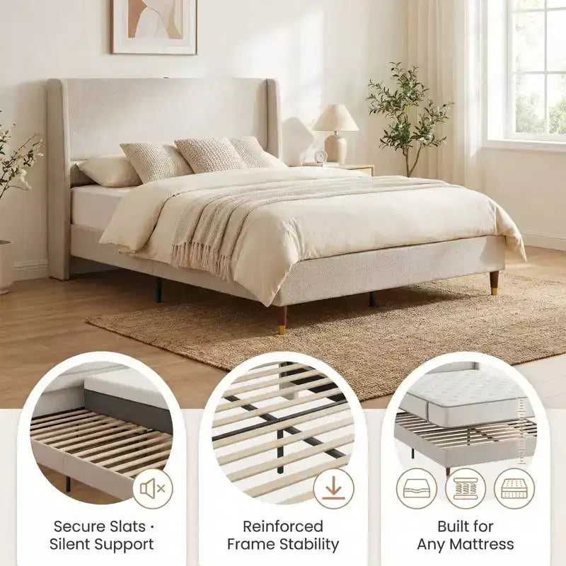 Letto contenitore imbottito moderno