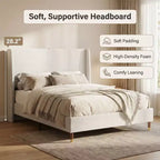 Letto contenitore imbottito moderno